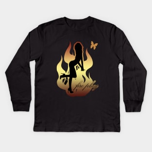 Fire Play - Burning Man Kids Long Sleeve T-Shirt